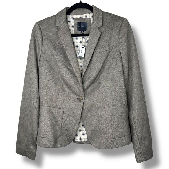 The Limited NWT Brown Tweed Button Front Shoulder Pads Soft Suit Blazer Medium - Picture 1 of 7